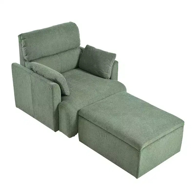 CLIHOME Oversized Chair With Storage Ottoman, Wide Accent Armchair Chair, Upholstered Mid-Century Reading Chair, Deep Seat Sofa Couch