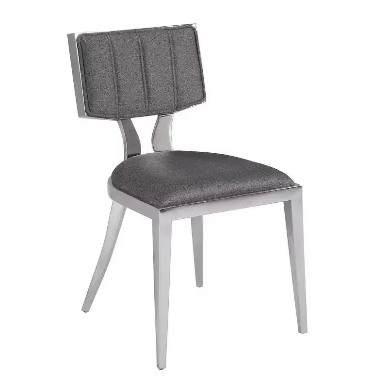 Chintaly Imports,Contemporary Floating-Back Side Chair Faux Leather Upholstery - Set of 2