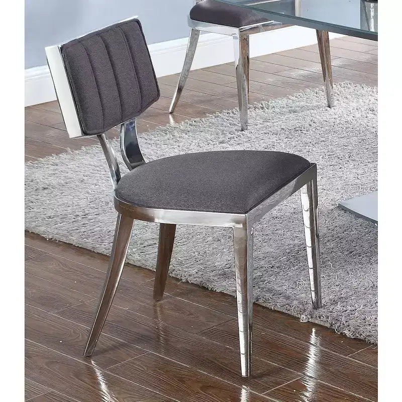Chintaly Imports,Contemporary Floating-Back Side Chair Faux Leather Upholstery - Set of 2