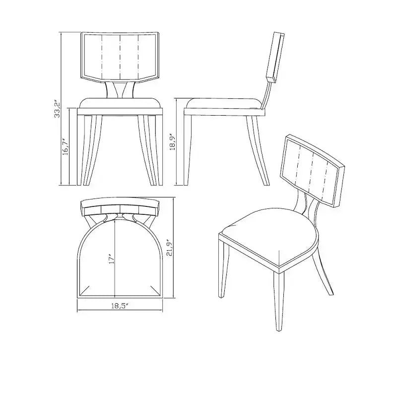 Chintaly Imports,Contemporary Floating-Back Side Chair Faux Leather Upholstery - Set of 2