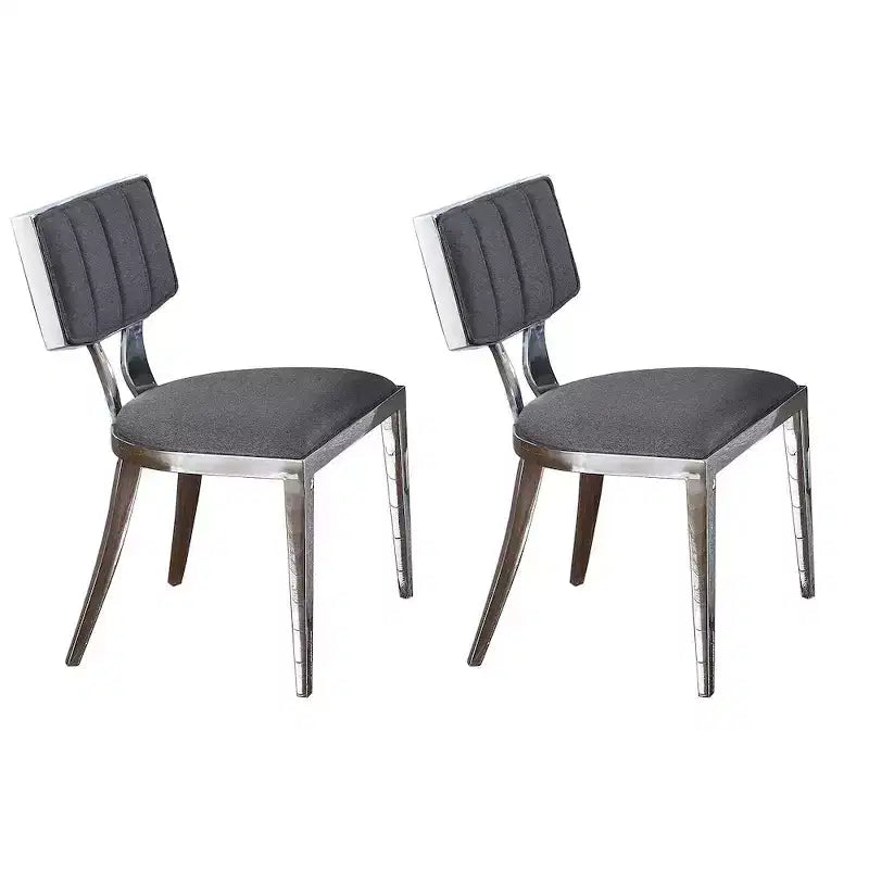 Chintaly Imports,Contemporary Floating-Back Side Chair Faux Leather Upholstery - Set of 2
