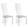 Chintaly Imports,Contemporary Acrylic High-Back Upholstered Side Chair - Set of 2