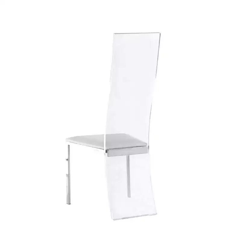 Chintaly Imports, Chaises de salle à manger contemporaines en acrylique à dossier haut – Lot de 2
