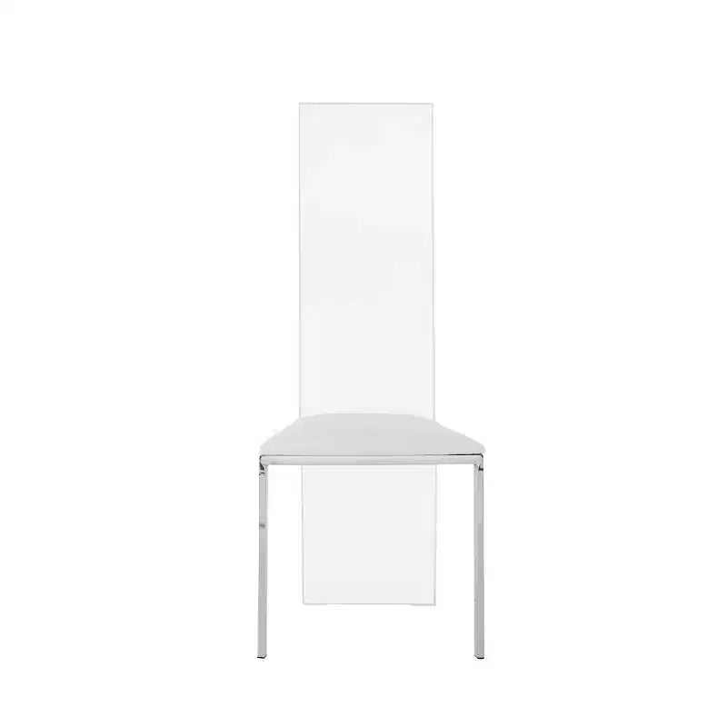 Chintaly Imports, Chaises de salle à manger contemporaines en acrylique à dossier haut – Lot de 2