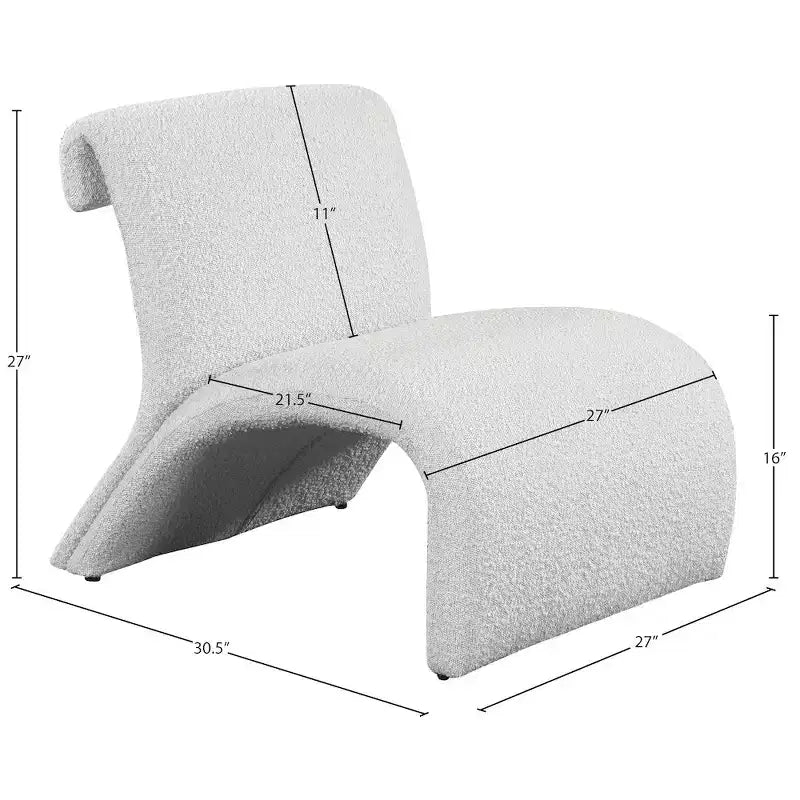 Meridian Furniture, Fauteuil d'appoint en tissu bouclé Mulberry