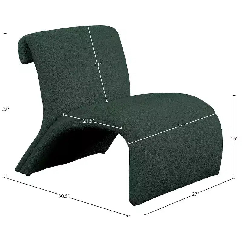 Meridian Furniture, Fauteuil d'appoint en tissu bouclé Mulberry