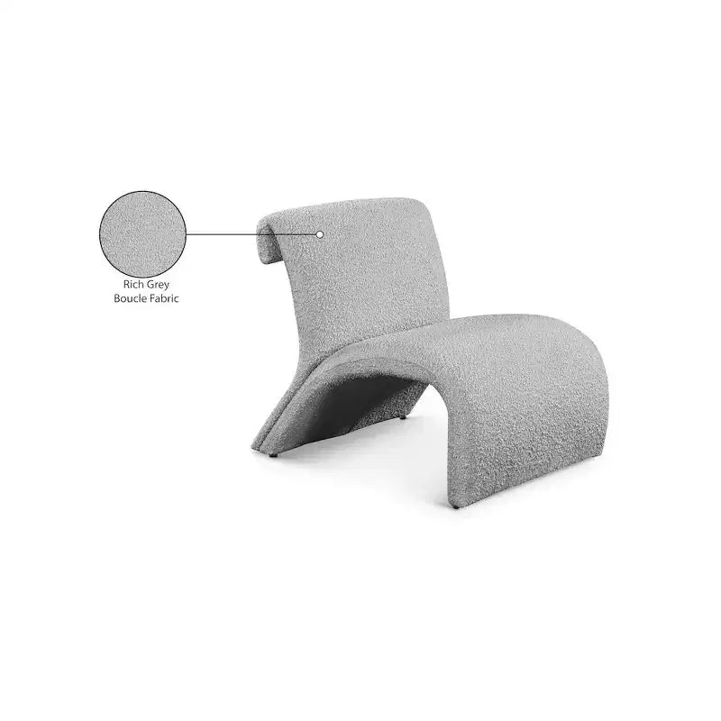 Meridian Furniture, Fauteuil d'appoint en tissu bouclé Mulberry