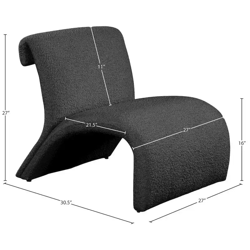 Meridian Furniture, Fauteuil d'appoint en tissu bouclé Mulberry