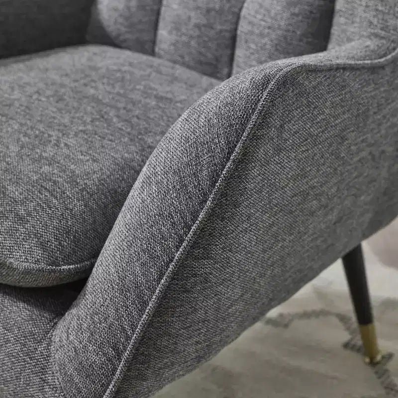 Fauteuil d'appoint confortable en tissu Art Leon avec accoudoirs et dossier capitonné
