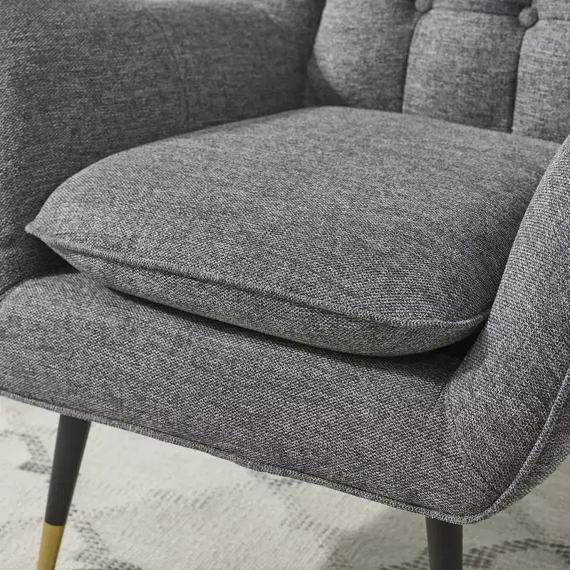 Fauteuil d'appoint confortable en tissu Art Leon avec accoudoirs et dossier capitonné
