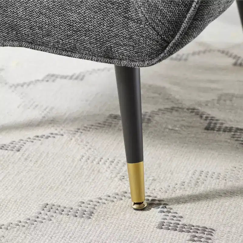 Fauteuil d'appoint confortable en tissu Art Leon avec accoudoirs et dossier capitonné