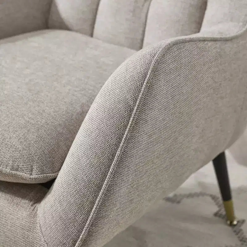 Fauteuil d'appoint confortable en tissu Art Leon avec accoudoirs et dossier capitonné