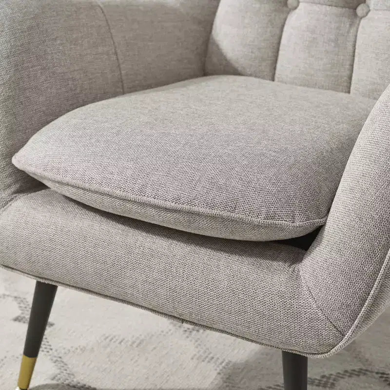 Fauteuil d'appoint confortable en tissu Art Leon avec accoudoirs et dossier capitonné