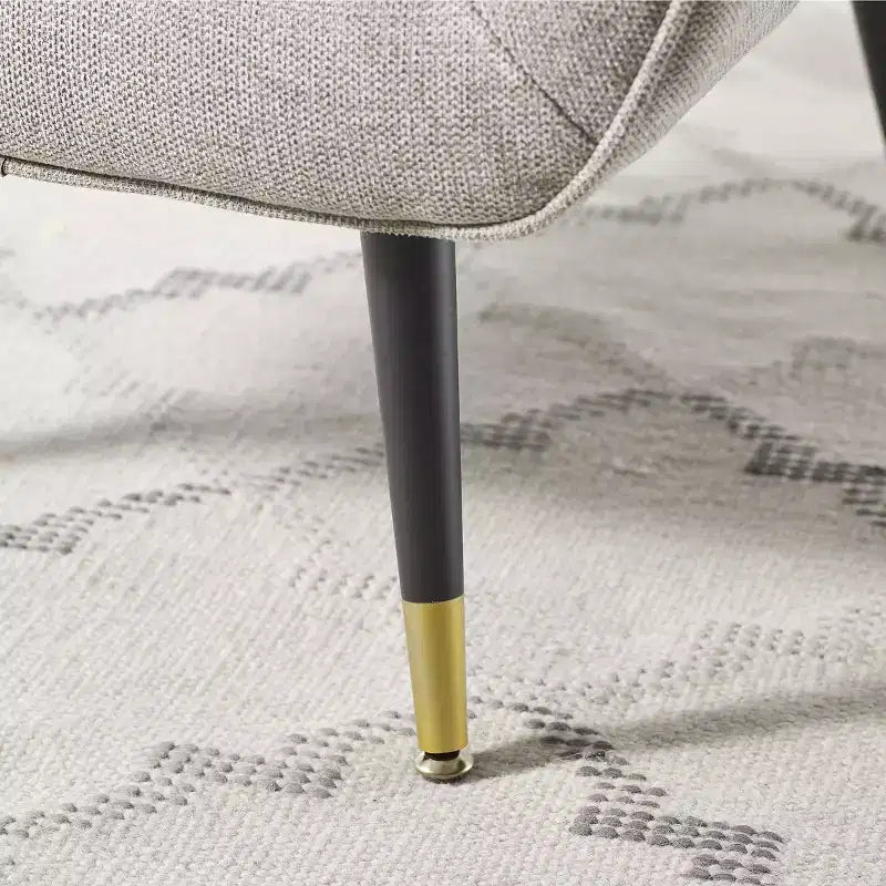 Fauteuil d'appoint confortable en tissu Art Leon avec accoudoirs et dossier capitonné