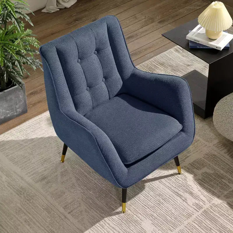 Fauteuil d'appoint confortable en tissu Art Leon avec accoudoirs et dossier capitonné