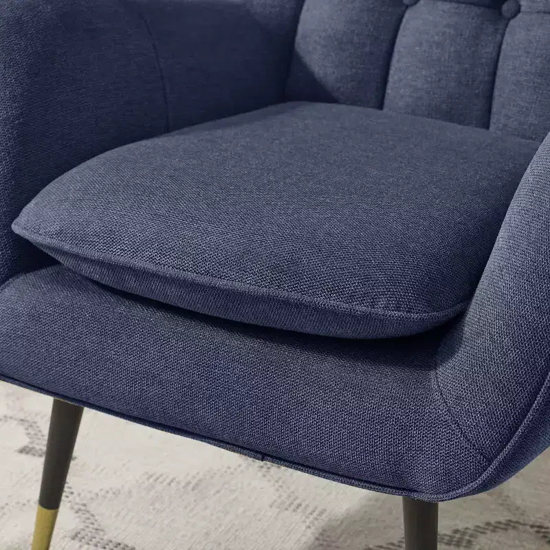 Fauteuil d'appoint confortable en tissu Art Leon avec accoudoirs et dossier capitonné