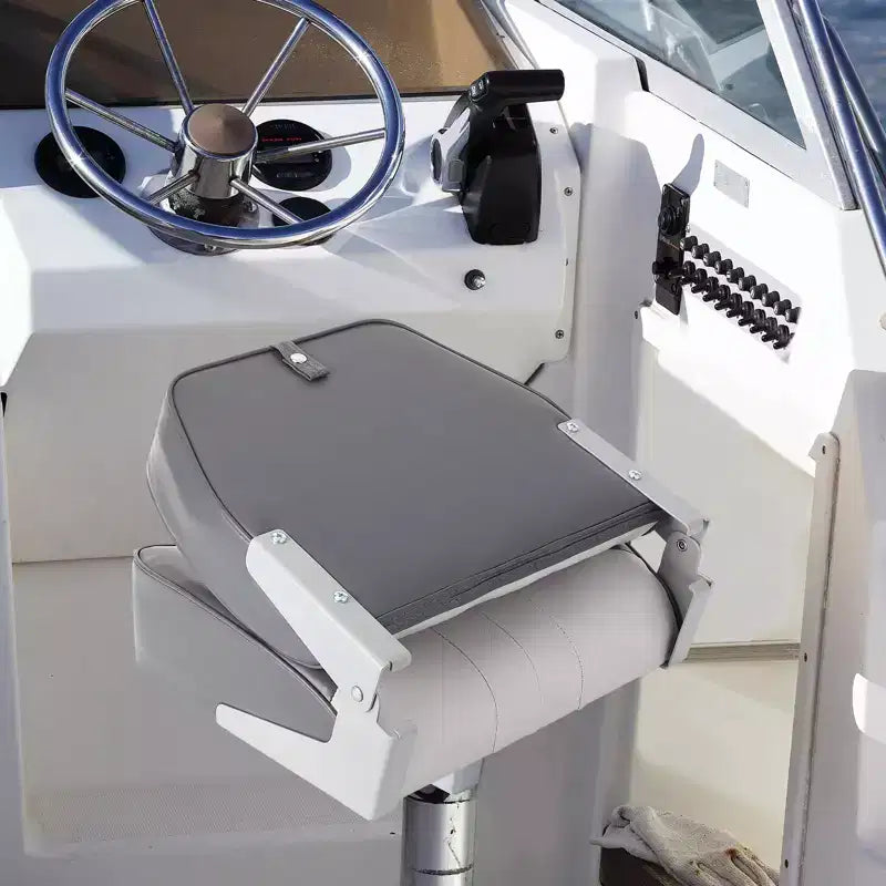 Sièges Baquet Pliants pour Bateau – Lot de 2 sièges de Pêche Bas avec Coussins en Mousse Haute Densité, Résistants aux UV et Sangles de Fixation