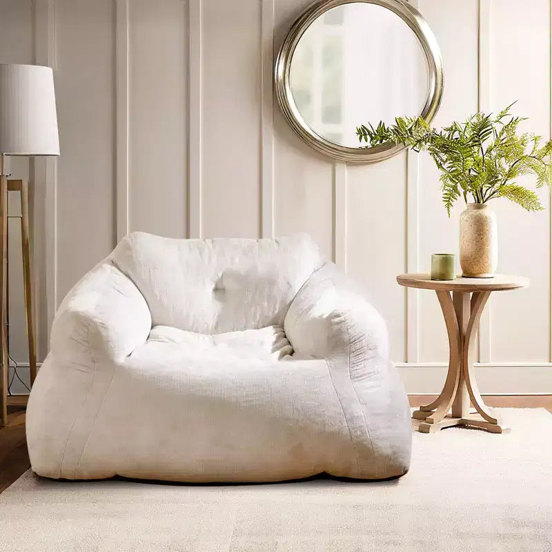 Fauteuil poire Costway pour adultes, canapé paresseux en peluche avec housse en velours ultra-doux, beige