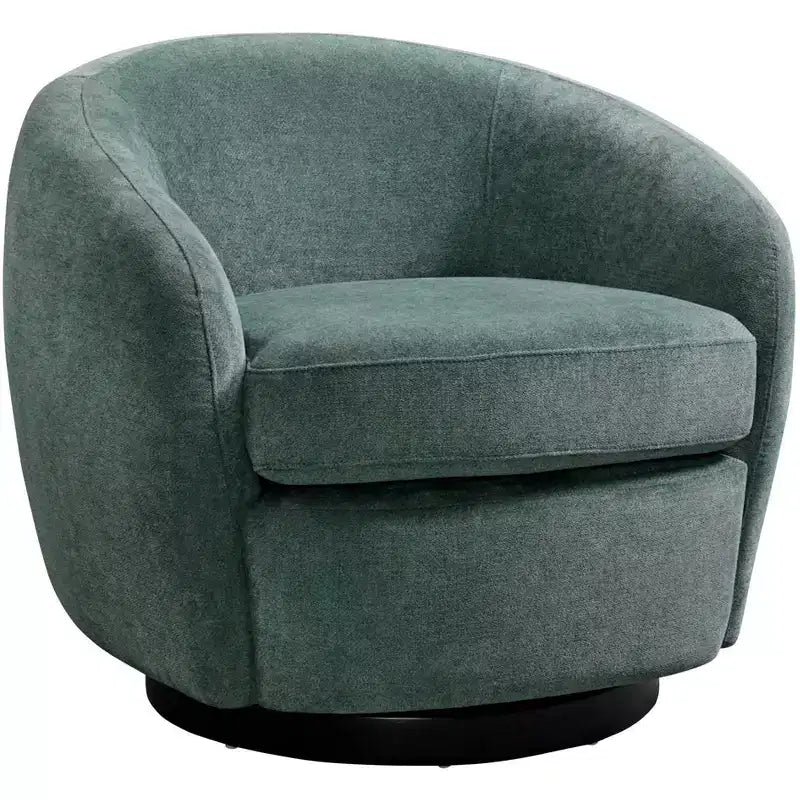 Elements Chanel 34 Wide Bristo Teal Green Fabric Swivel Chair
