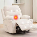 GustoWave Oversized Swivel Rocker Recliner Chair with Massage & Heat - Manual Fabric Lazy Boy Swivel Reclining Chair for Adults