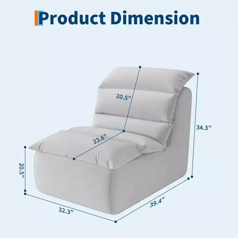 Fauteuil poire, canapé de sol paresseux avec mousse haute résilience, base antidérapante, poufs pour adultes, fauteuil de cheminée pour salon et chambre à coucher