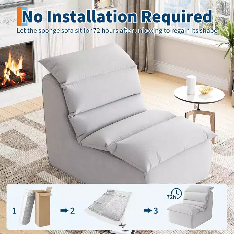 Fauteuil poire, canapé de sol paresseux avec mousse haute résilience, base antidérapante, poufs pour adultes, fauteuil de cheminée pour salon et chambre à coucher