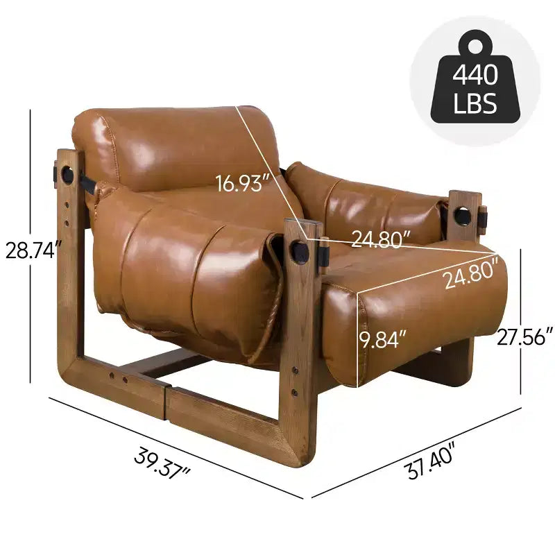 Chaise longue de loisirs Art Leon en similicuir