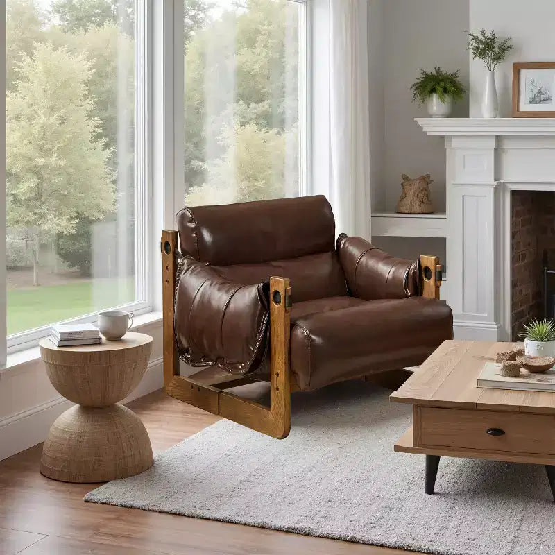 Chaise longue de loisirs Art Leon en similicuir