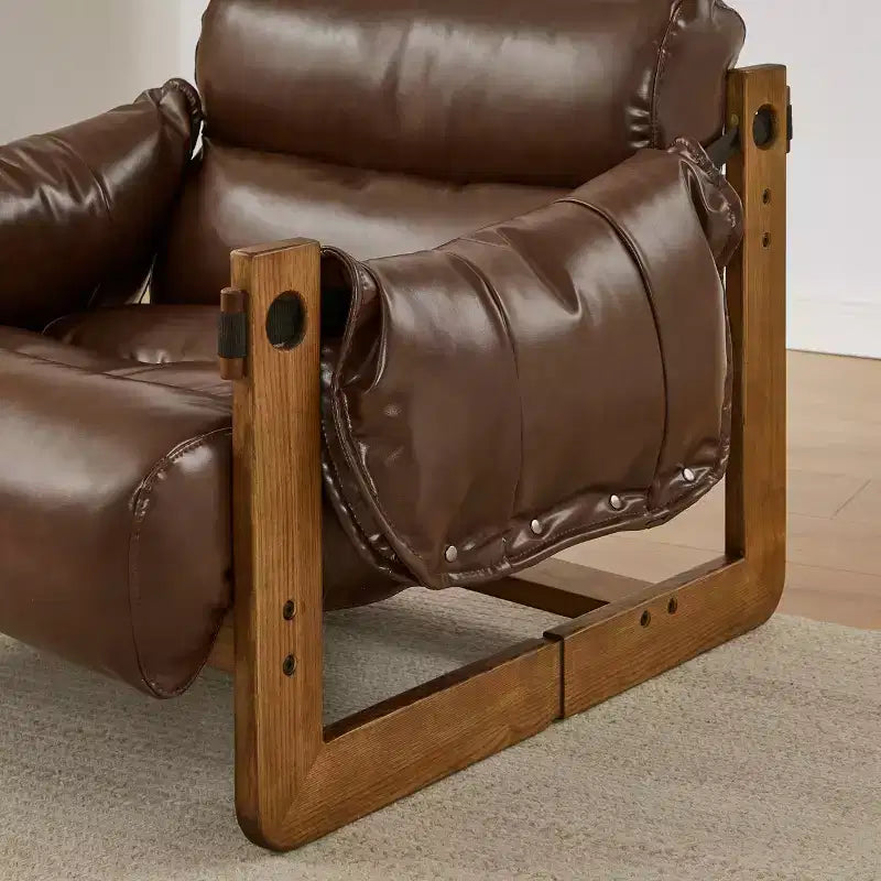 Chaise longue de loisirs Art Leon en similicuir