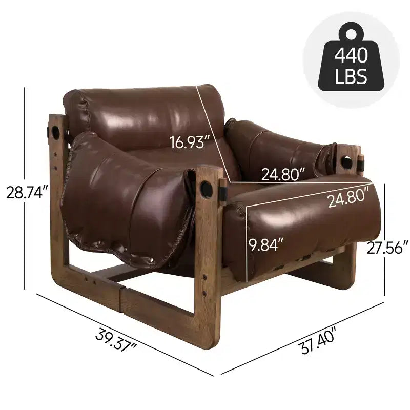 Chaise longue de loisirs Art Leon en similicuir