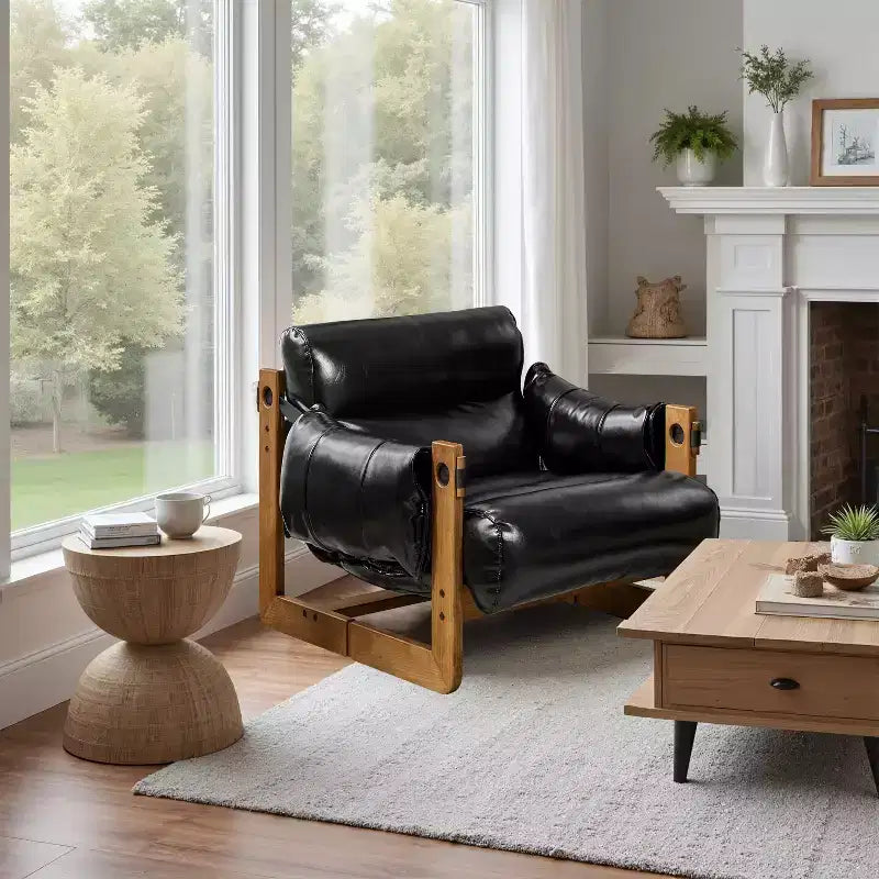 Chaise longue de loisirs Art Leon en similicuir