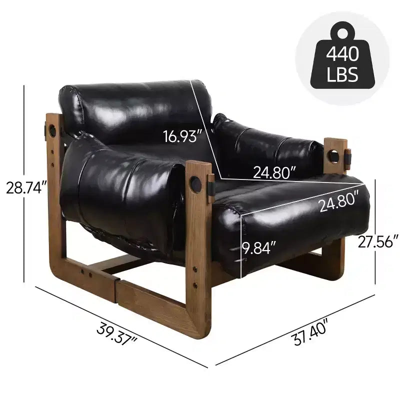 Chaise longue de loisirs Art Leon en similicuir