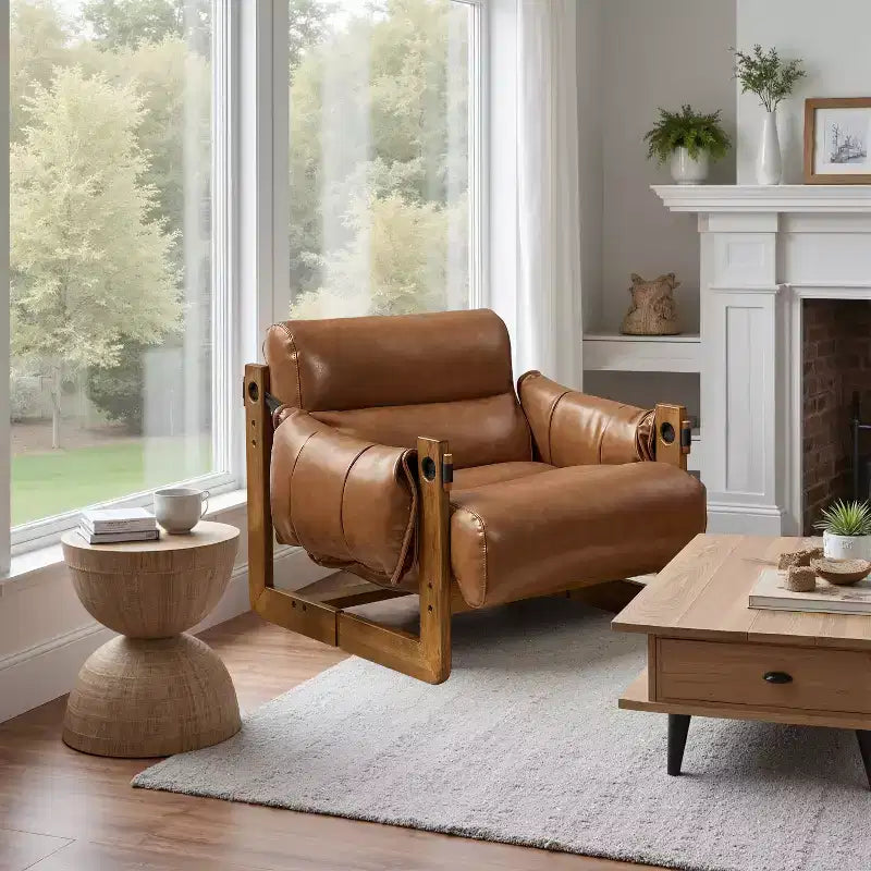 Chaise longue de loisirs Art Leon en similicuir
