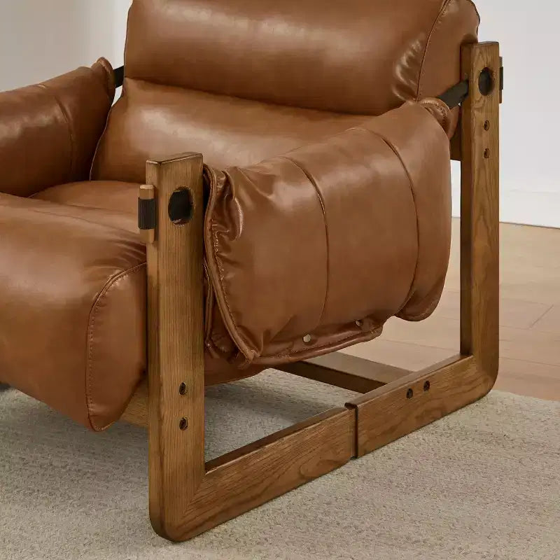 Chaise longue de loisirs Art Leon en similicuir