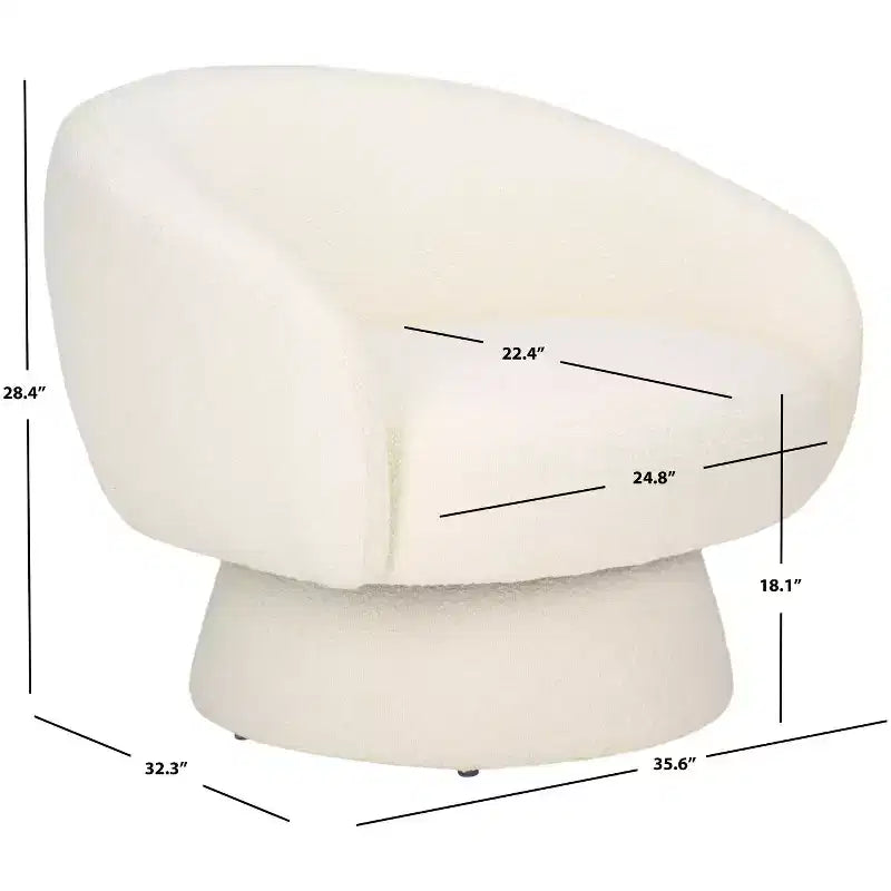 Fauteuil pivotant Petryna Boucle - SFV4822 - Ivoire - Safavieh Couture