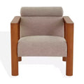 Nikolas Boucle Accent Chair - SFV4863 - Light Brown/Natural - Safavieh Couture