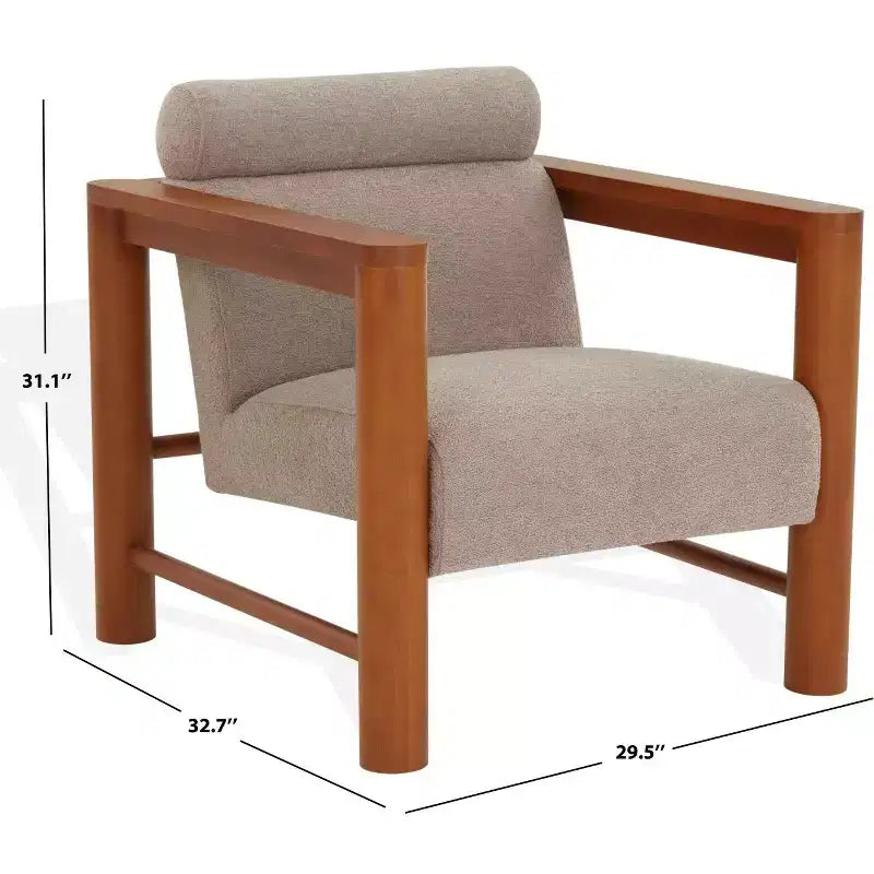 Fauteuil d'appoint Nikolas Boucle - SFV4863 - Marron clair/Naturel - Safavieh Couture