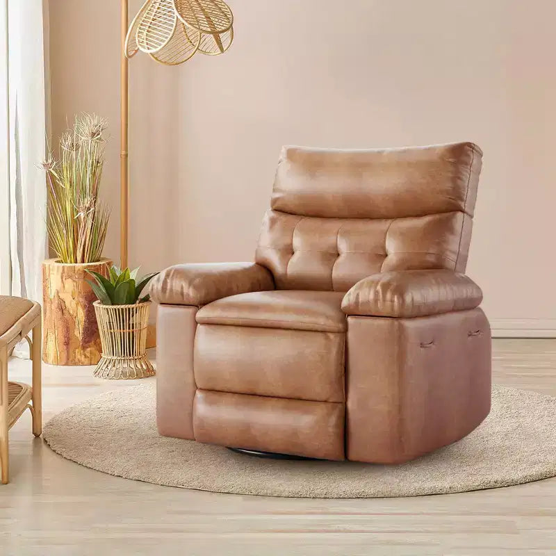 Fauteuil inclinable, pivotant et berçant extra-large GustoWave pour adultes, canapé inclinable massant, fauteuil de nurserie rembourré et inclinable