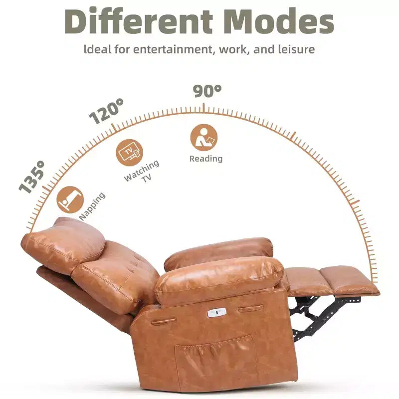 Fauteuil inclinable, pivotant et berçant extra-large GustoWave pour adultes, canapé inclinable massant, fauteuil de nurserie rembourré et inclinable