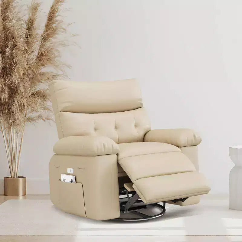 Fauteuil inclinable, pivotant et berçant extra-large GustoWave pour adultes, canapé inclinable massant, fauteuil de nurserie rembourré et inclinable