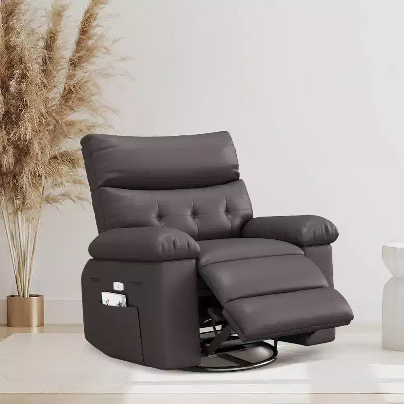 Fauteuil inclinable, pivotant et berçant extra-large GustoWave pour adultes, canapé inclinable massant, fauteuil de nurserie rembourré et inclinable