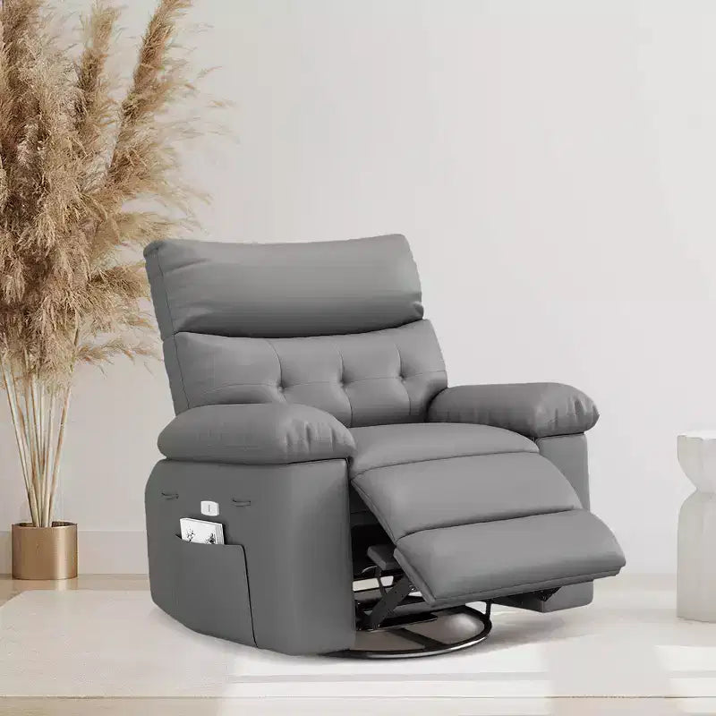 Fauteuil inclinable, pivotant et berçant extra-large GustoWave pour adultes, canapé inclinable massant, fauteuil de nurserie rembourré et inclinable