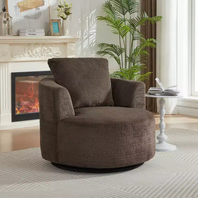 Zeus & Ruta Modern 360 Swivel Accent Chair for Living Room, Office & Apartment