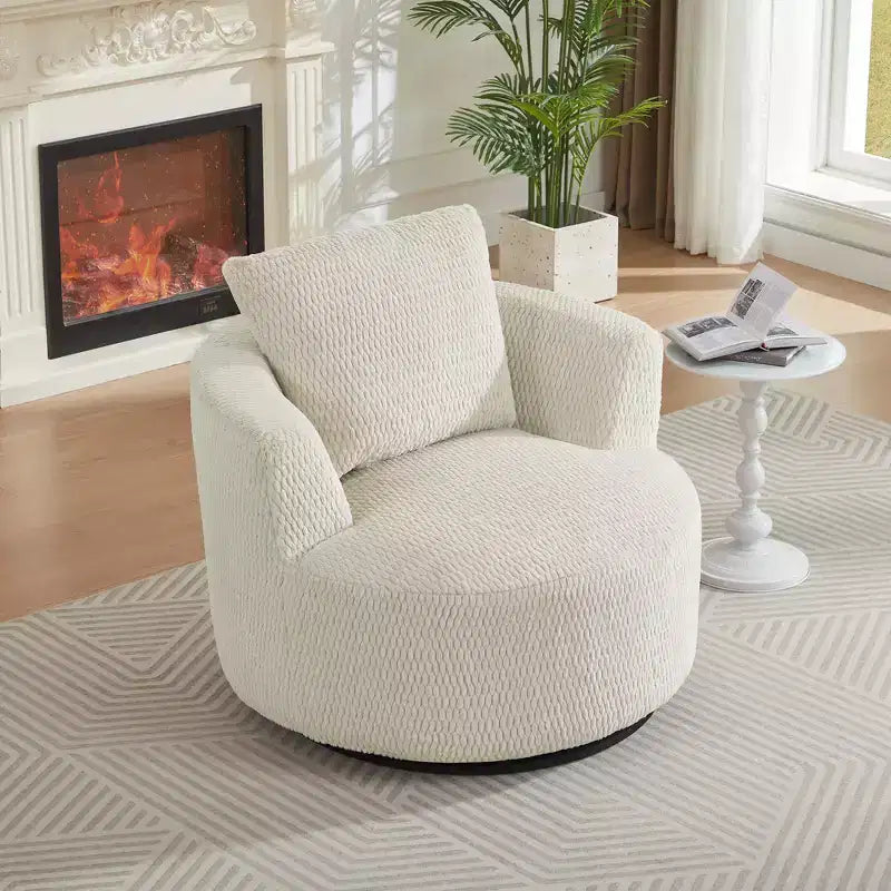 Zeus & Ruta Modern 360 Swivel Accent Chair for Living Room, Office & Apartment