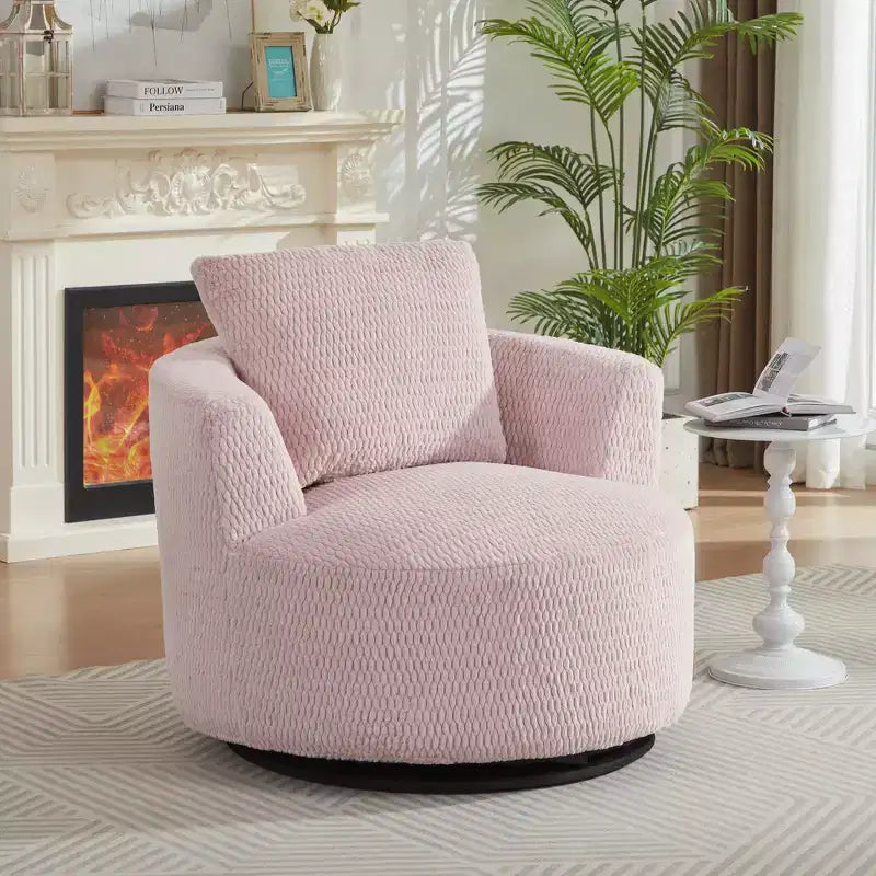 Zeus & Ruta Modern 360 Swivel Accent Chair for Living Room, Office & Apartment