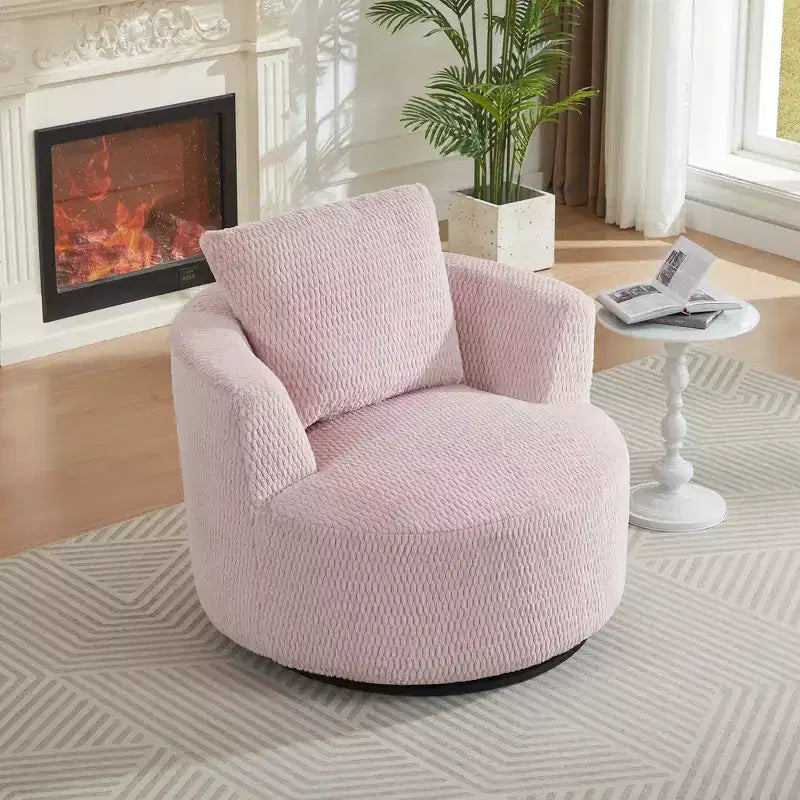 Zeus & Ruta Modern 360 Swivel Accent Chair for Living Room, Office & Apartment