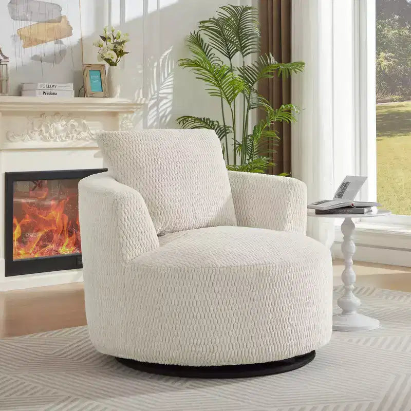 Zeus & Ruta Modern 360 Swivel Accent Chair for Living Room, Office & Apartment