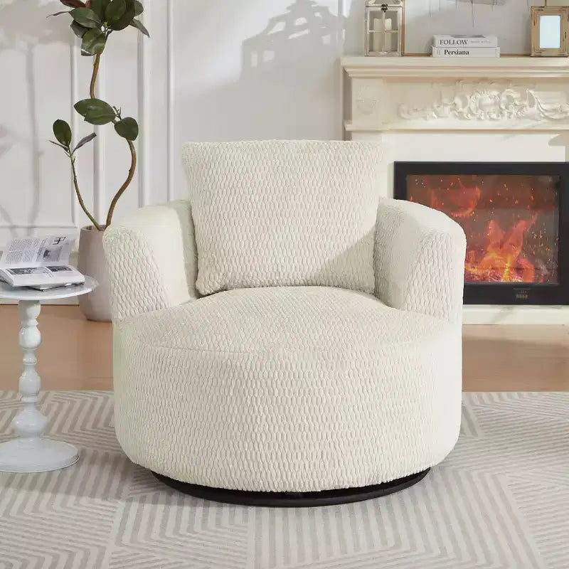 Zeus & Ruta Modern 360 Swivel Accent Chair for Living Room, Office & Apartment