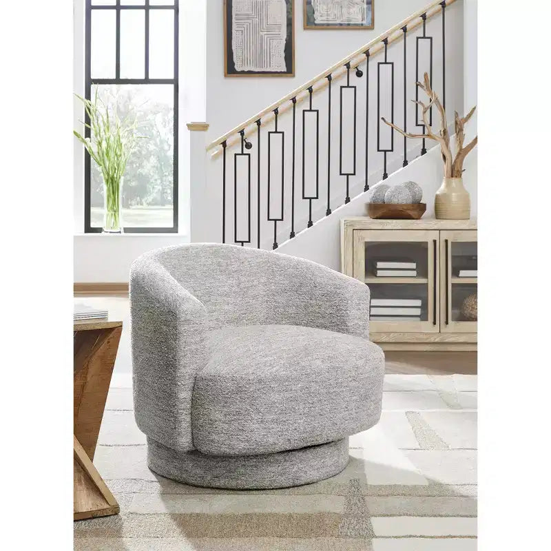 Signature Design by Ashley Wardsor 360-Degree Swivel Accent Chair in Stone Gray