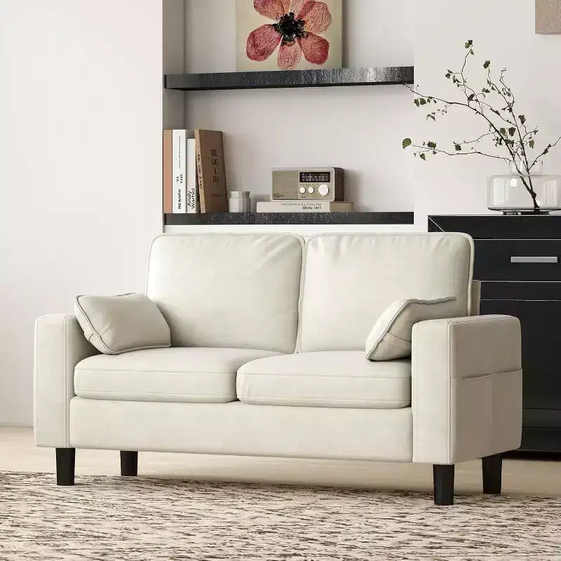 Kinsuite Loveseat Sofa Chair - 56 Modern Accent Chairs with Arm, Beige